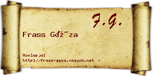 Frass Géza névjegykártya